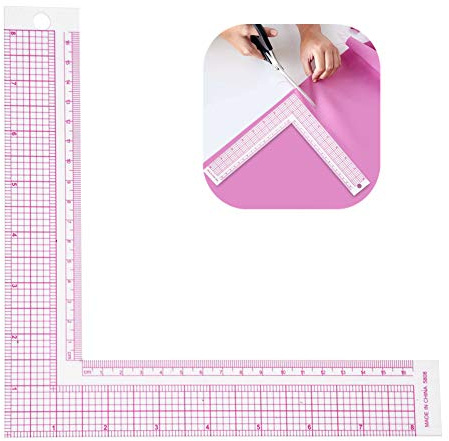 Jadpes Règle en Plastique en Forme de L-carré, Mesure de Couture en Courbe française, Outil de Bricolage Professionnel sur Mesure Tailleur, Dessin de règle, Outil de Bricolage(#1)