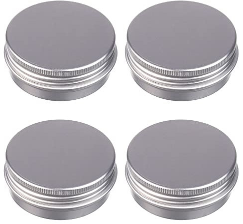 Othmro 24pcs Aluminium Tin Jars, 1.4oz Small Containers Tins with Screw Lids, Empty Can Travel Tins for Candles, Cosmetic, Soap Silver (40ml/1.4oz)