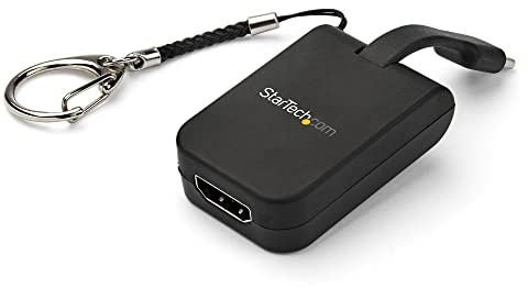 StarTech.com Compact USB C to HDMI Adapter - 4K 30Hz USB Type-C to HDMI Video Display Converter with Keychain Ring - USB-C DP Alt Mode to HDMI Monitor Dongle - Thunderbolt 3 Compatible (CDP2HDFC)