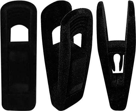 Yyyuluo 20 PCS Velvet Hangers Clips Non-Slip Clothes Pins Set Slim Line Strong Finger Clips Removable Trouser Clip for Fixing Pants Skirt Cloth Hangers Black