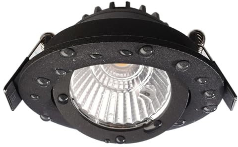 Planetitaly DIONE Faretto incasso tondo SLIM luce soffitto Box Doccia LED 8W lampada orientabile SPOT dimmerabile basso consumo 230V colore nero 3000K