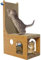 Hjumarayan Kratzbretter für Katzen - Multifunktion Kratzmöglichkeiten Mit Kratzhöhle, Kratzhaus und Kratzpappe für Katzen Bis Zu 4 kg - Helles Holz