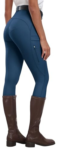 MoFiz Culottes d'équitation Femme Pantalon Equitation Leggings d'équitation Silicone Complet Pantalon d'été pour Sports équestres Bleu XXL
