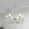 WTUOING Kronleuchter Kristall Deckenleuchte Silber, 6 Flammig Kronleuchter Vintage Chrom Pendelleuchte Esstisch, Kronleuchter Modern Hängelampe für Wohnzimmer, Schlafzimmer,Esszimmer