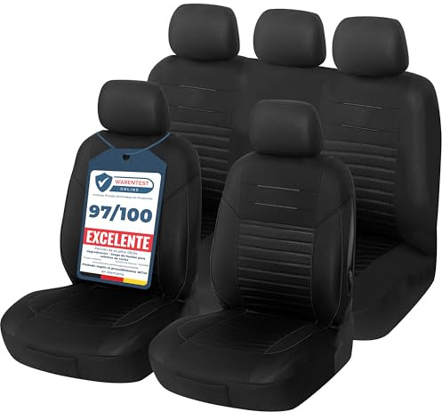 Upgrade4cars Autositzbezüge Set Universal | Autoschonbezüge Vordersitze & Rückbank | Autositzbezug Schwarz | Autozubehör Innenraum Deko | Geschenke für Frauen und Männer