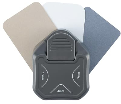 Vaessen Perforatore per Angoli Tondi - Grigio Scuro (Graphite) - 4/7/ 10 mm - Accessori per Creazione Biglietti - Taglierina Angolare per Carta, Biglietti, Inviti e Scrapbook - Accessori Creativi
