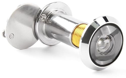 Judas de porte avec cache d'intimité de 14 mm - Grand angle de 220° - Trou de sécurité pour la maison, le bureau, l'hôtel, chrome poli, épaisseur des portes de 35 à 50 mm, installation facile
