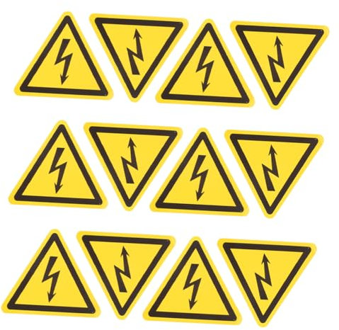 Ciieeo 12pièces Étiquette Autocollant de Sécurité Haute Tension Panneau Avertissement Électrique pour Usage Domestique Agricole et Industriel