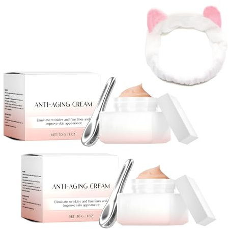 2 PCS Deep Wrinkle Filler for Face, Anti-Wrinkle Wrinkle Filler Serum, Lightens Fine Lines, Deeply Nourishes, Plumps Skin with Hair Band and Massage Stick, Suitable for All Skin Types