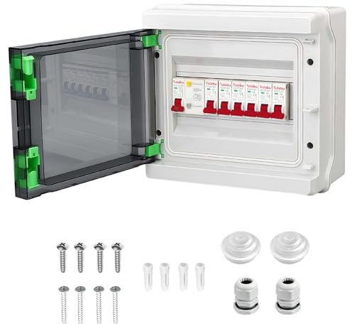 SPORWAY 6 Way Consumer Unit: Consumer Unit Circuit Breaker IP65, Waterproof Consumer Fuse Box Circuit Breaker Panel for Garage, for Workshops Caravans, 63A 30mA RCD and 6 MCB (6A + 16A + 32A)