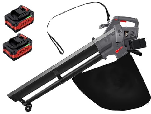 SHUGUANG Soplador de Hojas 3 en 1 Bateria, Bolsa colectora 35L, 3000W Aspirador de Hojas Electrico con Bateria, 6 Velocidades Soplador de Hojas Eléctrico, Flujo de Aire de 240 km/h, 7.5m³/min
