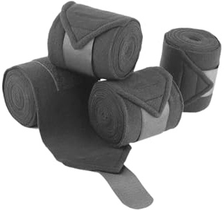 4 Pezzi Fasce per Gambe di Cavallo Fasce da Supporto per Gambe Parastinchi Anteriori E Posteriori in Pile Morbido Adatto per Allenamento E Uso in, Grigio