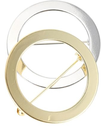 UPKOCH 2 pièces Broches Rondes Alliage Épingles de Sécurité pour Vêtements Accessoires Multi-usages pour Pulls Châles et Gilets Lot de Blanc et Or