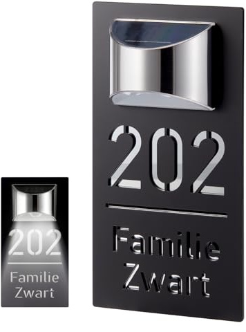 Custom Solar House Numbers for Outside Light Up, Personalized Lighted Address Sign, Lighted Address Numbers, Solar Powered Address Plaque for House, Garage & Front Door