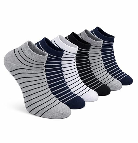 Fantasmini Cotone Uomo 6 Paia Fantasia Invisibili No Show, Calzini Bassi Leggeri e Traspiranti in Cotone Morbido per Sneakers (IT, Numero, 41, 45, Regular, Regular, Set Smart Casual)
