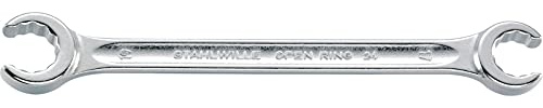 Stahlwille 41083032 Double Ended Open Ring Spanner, Angled, Made of Chrome Alloy Steel & Chrome Plated, Bi-hexagon with Anti-Slip Drive Profile, For Work in Confined Spaces, Size 30 x 32 mm, L. 300 mm
