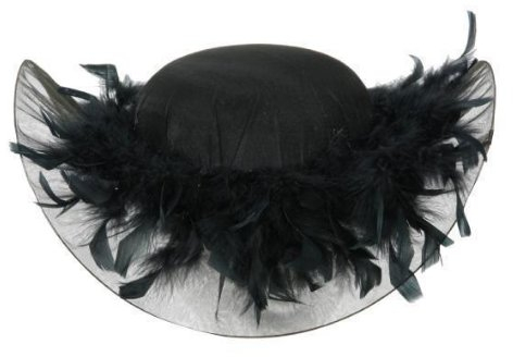 Eleganter Damenhut mit Rüschen und Feder 34875