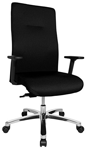 Topstar Big Star 20 inklusive höhenverstellbare Armlehne Bürostuhl, Stoff, schwarz, 67 x 67,5 x 130 cm