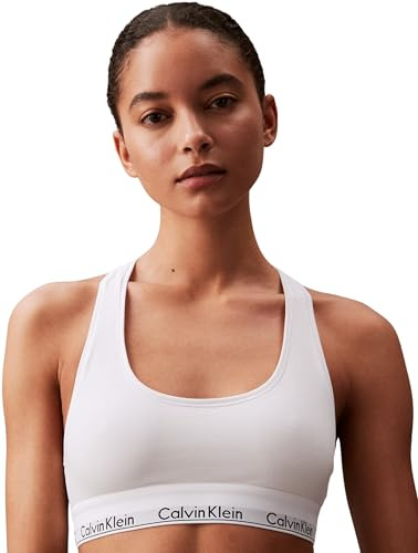 Calvin Klein Sujetador Bralette para Mujer Unlined Deportivo, Blanco (White), XS