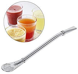 4 Pezzi Paglia Yerba Mate Tea Bombilla in Acciaio Inox, con Filtro per la Testa Rimovibile, Cannucce Filtranti con Testa a Cucchiaio per Bere, Riutilizzabile, Lungo 15,7cm