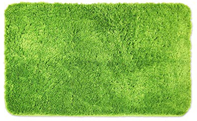WohnDirect Badezimmerteppich 50x80 cm Grün – Badematte Flauschig & rutschfest für Dusche & Badewanne, Saugstarker Badvorleger Mikrofaser, Waschbar & Fußbodenheizung