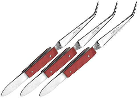 May - Lot de 3 pinces à souder - Pince en croix - Pince industrielle - Pince technique - Pointe coudée - Acier inoxydable