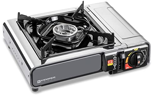 Kemper Campingkocher Smart 1 Flammig aus Edelstahl, Grau