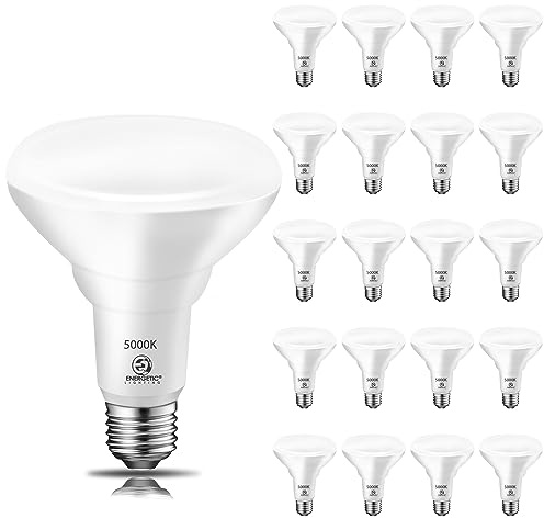 Energetic BR30 LED Bulb Indoor Flood Lights 8.5W, 65W Equivalent, 650LM, 5000K Daylight, E26 Base, 15000 Lifetime Hours, Dimmable Recessed Can Light Bulbs, 20 Pack