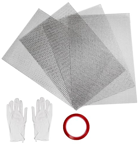 LUCKNIGHT 4 Stück Drahtgitter Feinmaschig 20 Mesh 21x30cm, 304 Edelstahl Drahtgeflecht, Drahtgewebe Edelstahlgewebe, Wire Mesh Sheet, Edelstahl Gitter für Mäusegitter, Wühlmausgitter, Lüftungsgitter