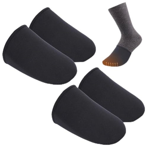 WDKXCN 2 Paare Zehenwärmer Neopren, Thermo Zehenwärmer, Neopren Zehenschutz, Unisex Toe Warmers, Wiederverwendbare Fußwärmer, Sohlenwärmer für Radfahren, Laufen, Wandern, Skifahren oder Eisbaden