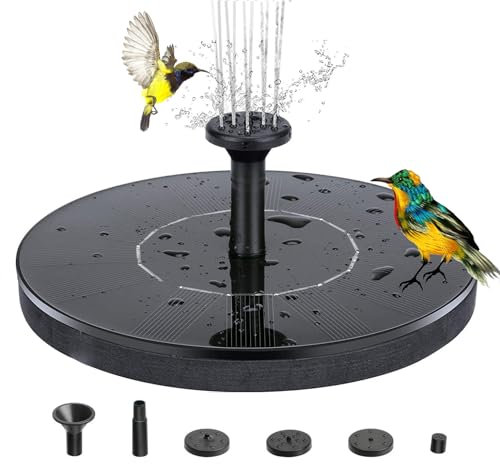 Solar Springbrunnen Verbesserter, 16cm Solar Teichpumpe mit 6 Effekte Solar Wasserpumpe Solar schwimmender Fontäne Pumpe für Gartenteich Oder Springbrunnen Vogel-Bad Fisch Behälter