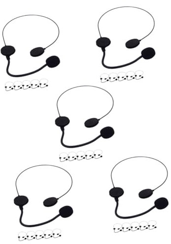 GALPADA 5 Set Microfono Giocattolo Supporto Per Microfono Finto Oggetti Di Scena Gonfiabili Per Feste Microfoni Finti Giocattoli Maniglia Microfono Falso Stereo Plastica Black 6 Pezzi*5