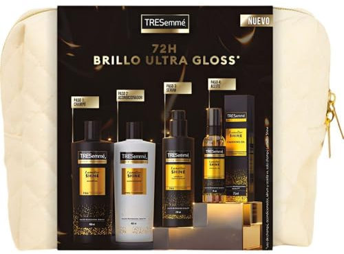 Neceser Tresemme Lamellar Shine - Neceser de Cuidado Capilar - Set 4 Productos: Champú 400ml, Acondicionador 400ml, Sérum y Aceite 75ml