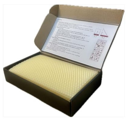 Ubswax Juego de 10 Placas de Cera de Abejas, 20 x 12 cm, Producto Natural para Hacer Velas, Respetuoso con el Medio Ambiente y Seguro para niños y Adultos (Blanco)