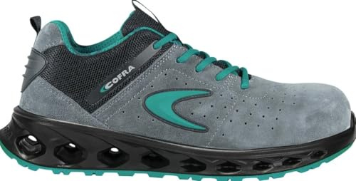 COFRA Kung Fu ESD Zapatos de Seguridad Laboral, Metal Free, Piel Serraje Perforada, Suela Poliuretano, Puntera Fibra de Vidrio, Antiestático (Observación: Ejem. una Talla 42 equivale a un 42,5)