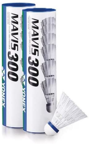 YONEX 12x Mavis 300 White Cork Base Badminton Shuttles (2x Pk6) White - Medium