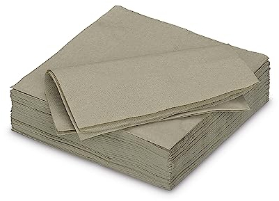 Servietten aus Papier 40x40cm 50 Stück - FARBAUSWAHL in 25x25/33x33/40x40cm - Einweg Tischservietten 2-lagig - Einfarbige Papierservietten für Hochzeit, Geburtstag und Alltag - Taupe