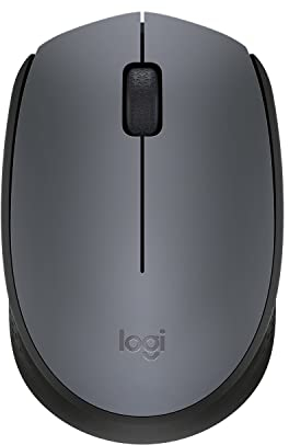 Logitech M170 Kabellose Maus, 2.4 GHz Verbindung via Nano-USB-Empfänger, Optischer Sensor, 3 Tasten, 12-Monate Akkulaufzeit, Für Links- und Rechtshänder, PC/Mac - Grau