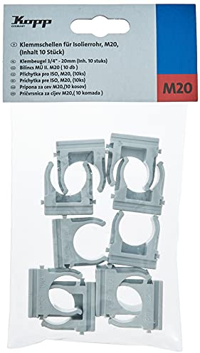 Kopp Klemmschelle für Isolierrohr M20, 10 Stück, grau, 397820090