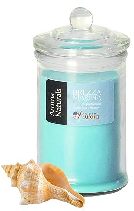 Candele D'Aurora Dafne Candela Profumata in Giara, Cera vegetale, Azzurro, 8X8X15 cm, 615 unità