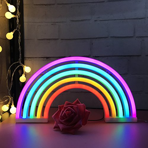 Mignon Rainbow Décoratif Night Light, LED Rainbow Lamp Décoration Murale pour Noël Fête D'anniversaire Enfant Chambre Salon