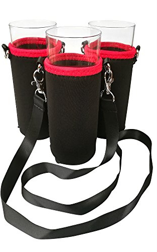 Eff Em Concept KölschHolder – Le porte-verre à Kölsch pour le cou, avec lot de 3 lanières tour de cou, Noir.