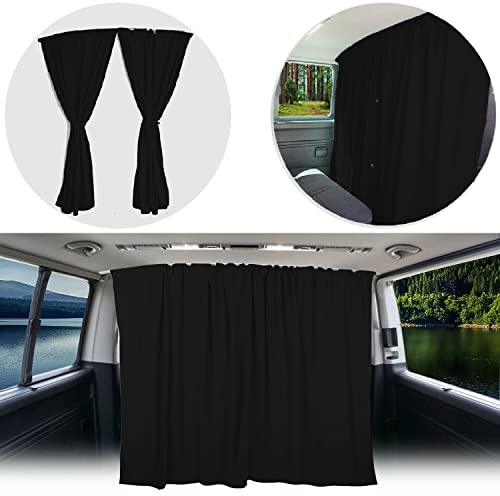 Bremer SITZBEZÜGE Rideaux de séparation pour Cabine conducteur - Protection Solaire - Compatible avec Renault Trafic 3 à partir de 2014 - Noir - Accessoires Camping Camping-Car