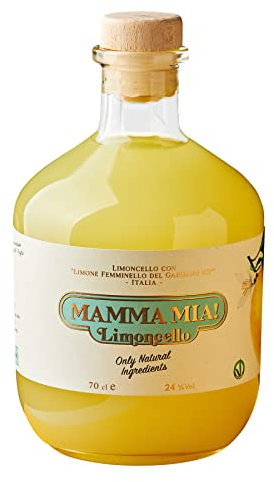 MAMMA MIA - Limoncello - Liqueur - 24% Alcool - Origine : Italie - Idéal à l'apéritif, en digéstif ou en cocktail Limoncello Spritz - Notes de Citron frais - 70 Cl