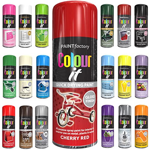 Classic Signature - 1 x All Purpose Cherry Red Aerosol Spray Paint 400ml Quick Drying Spray,Fast Dry and Excellent Coverage for Metal, Wood, Plastic and More