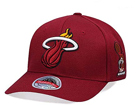Mitchell & Ness - Cappellino snapback classico NBA Champions, Miami Heat, colore rosso, taglia unica