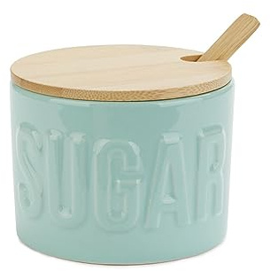 Balvi Zuccheriera Sugar Colore Turchese Contenitore Elegante per conservare Lo Zucchero Ceramica/BAMB