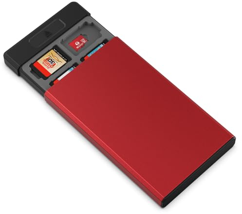 HEIYING Switch Game Card Case for Nintendo Switch 2/ OLED / Lite Games Cards, Metal Game Storage Holder with 20 Games Card Slots and 20 Micro SD Cards Slots