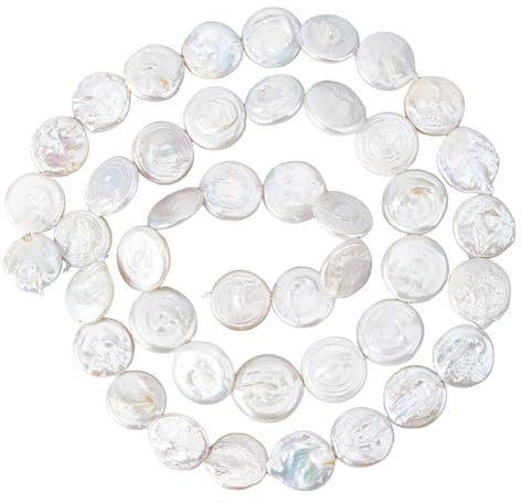 Hobbspring 1 filo di perle d'acqua dolce filo 16mm conchiglia colore barocco perline sciolte irregolare piatto rotondo coltivato Keshi perline per gioielli collana orecchini fare