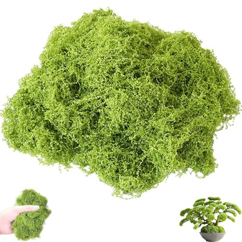 GETFACAI 130g Fake Moss, Artificial Moss, Moss Balls, Faux Moss Artificial Plants Outdoor Dried Moss for Plant Pots Green Moss, for Arts and Crafts, Christmas and Easter Decorations, Landscaping,